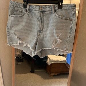 Old Navy Light Blue Distressed Jean Shorts